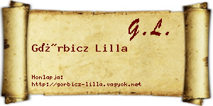 Görbicz Lilla névjegykártya